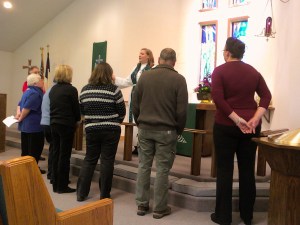 Pastor Katrina blesses the 2015 council during a recent worship service.